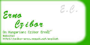 erno czibor business card